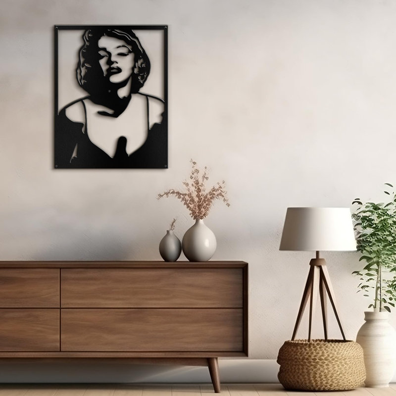 Décoration murale en métal, H 30 po x l 20 po x P 0,05 po, Noir