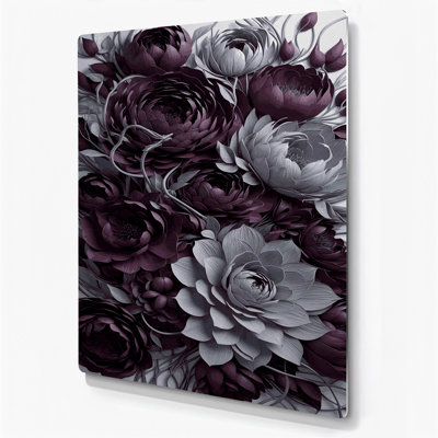 Abstract Florals 25 Brown Metal Wall Art