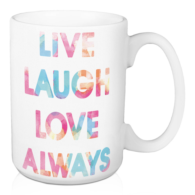 Grande tasse à café live rire love Krawczyk