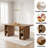 70.8" Rectangular Oak Grain MDF Dining Table, Heavy Duty Dining Table with Open Side Storage Shelves for Dining Room, Kitchen & Living Room