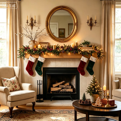 Manteau de foyer en bois de sapin de 122 cm (48 po), tablette murale flottante en forme de poutre, style rustique campagnard, pour salon