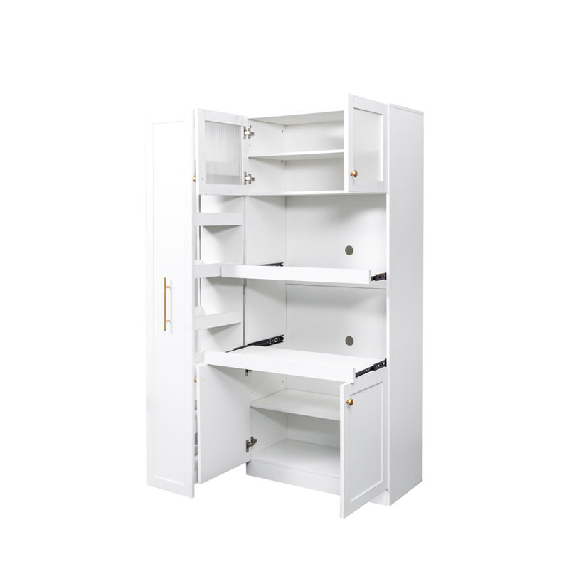 Armoire de cuisine avec rangement coulissant multi-fonctionnel, idéal pour la maison de campagne et l'organisation de salle à manger moderne.