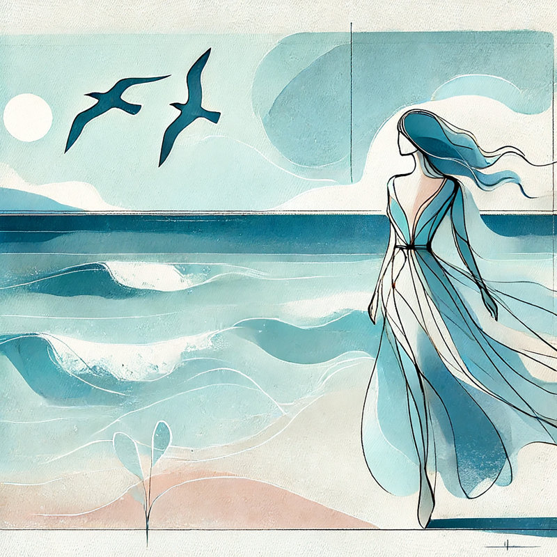 Art mural sur toile Tranquil Ocean Breeze, H 20 po x l 20 po x P 1,5 po