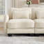 Canapé modulaire courbé en L de 101 po avec repose-pieds et 3 coussins lombaires, canapé 3 places Cloud Comfort, crème ivoire-665036271