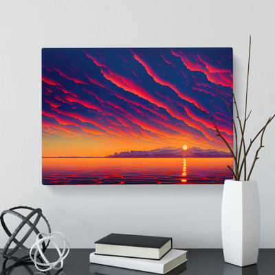Contemporary Ocean Sunset - Wrapped Canvas