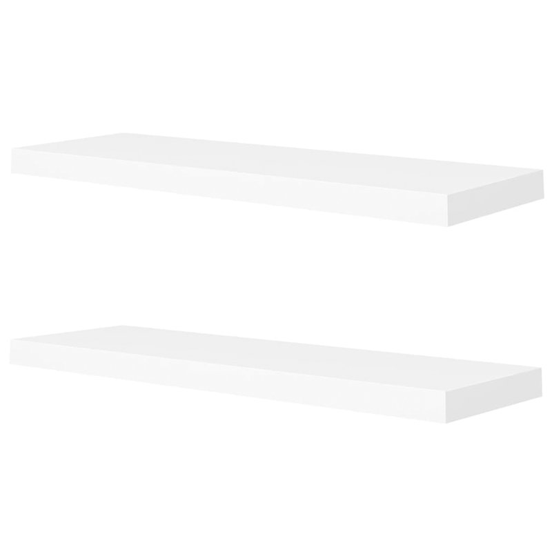 Bridgeville 2 Piece Floating Shelf, Ivory, 3.8 cm H x 80 cm W x 23.5 cm D