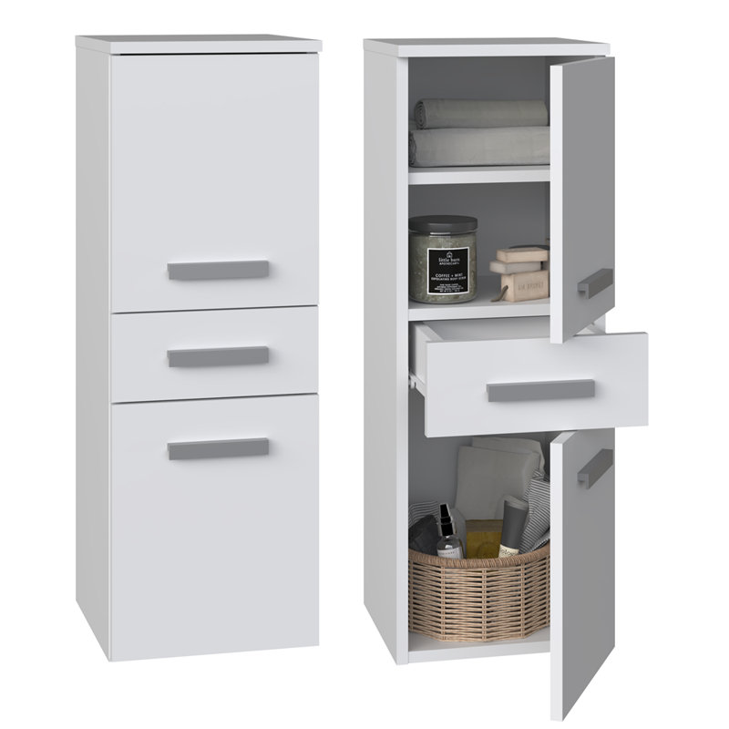 Dashaan Laminate Bathroom Cabinet, White