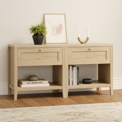 Table de chevet à 1 tiroir Farmhouse - Table de chevet en bois massif, table de bout rustique avec rangement pour chambre