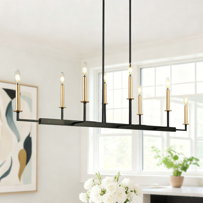 Modern 48" 8-Light Linear Chandelier Pendant for Dining Kitchen