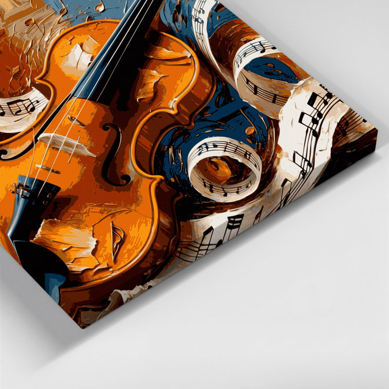 Art musical sur toile noire, H 16 po x l 16 po