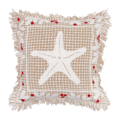 Coussin 12 "x 12" Natural Coast Starfish