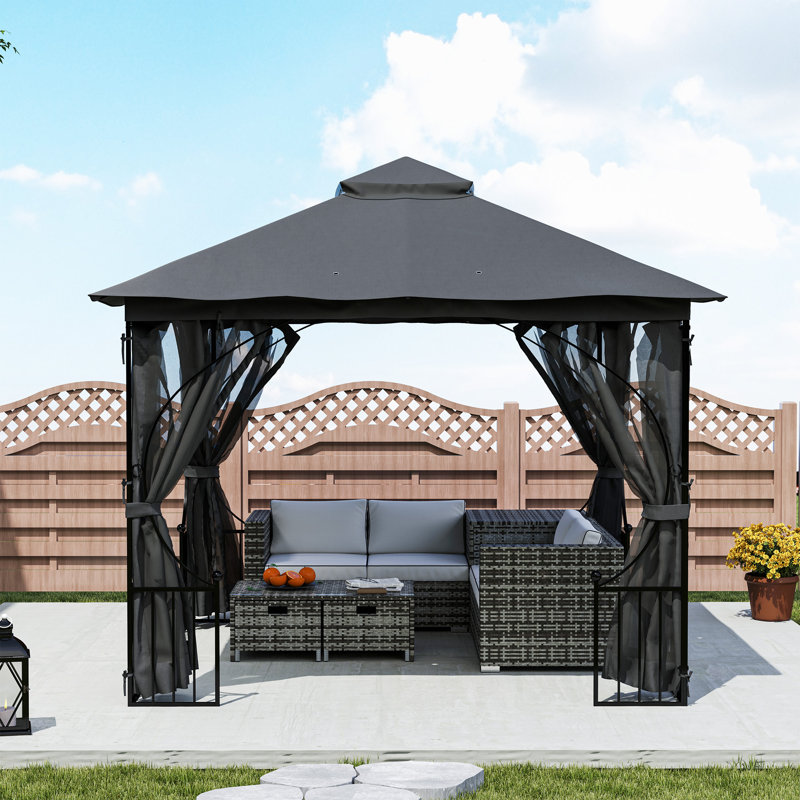 24.5 Ft. W x 24.5 Ft. D Metal Soft-top Gazebo