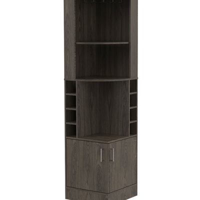 Armoire à 2 tablettes en noyer foncé à 8 tablettes pour un espace de vie organisé avec 2 tablettes et une solution de rangement