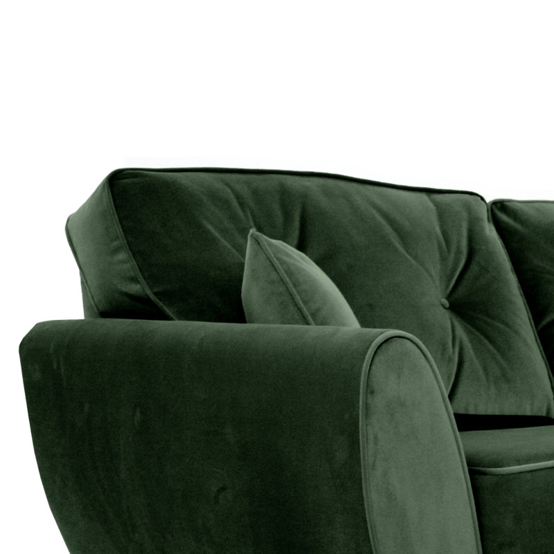 Rafe 3 Seater Velvet Sofa, Emerald Green Velvet