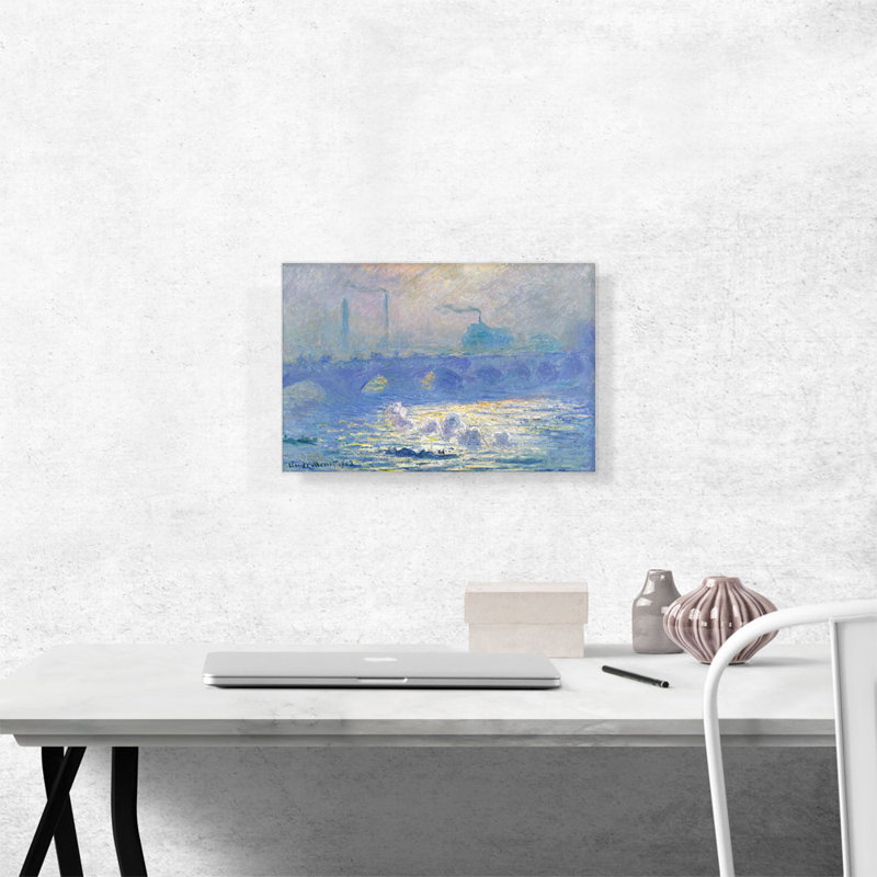 Waterloo Waterloo 1903 par Claude Monet, reproduction d'art sur toile tendue, H 12 po x l 18 po x P 0,75 po