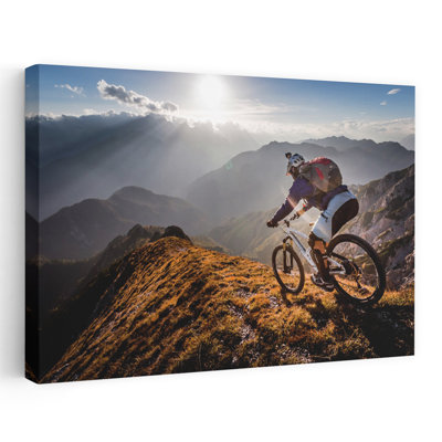 Epic Mountain Bike Ride Dramatic Abstract Contemporary Landscape Mountain Wall Art Print