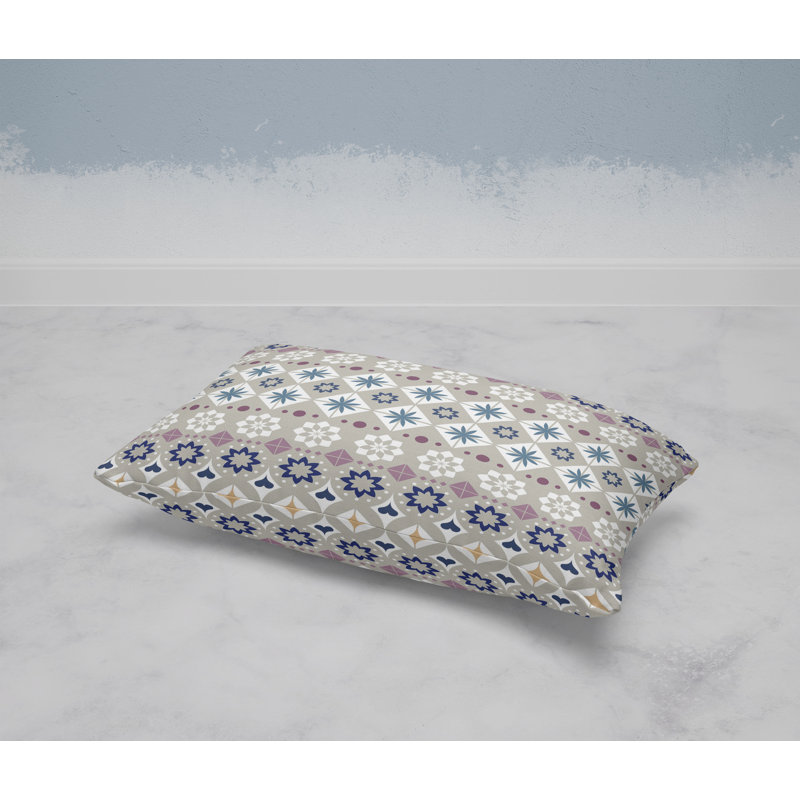 Shape Synergy  Rectangular Throw Pillow, Blue/Gray/Beige