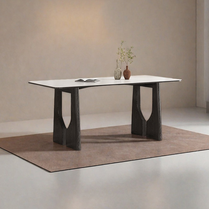 Medieval Style Solid Wood Rectangular Dining Table, 29.52"H x 70.86"L x 35.43"W
