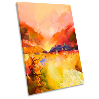 Red Landscape Abstract - Wrapped Canvas Print