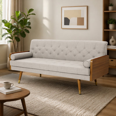 Aidan Mid-Century  Tufted Fabric Sofa