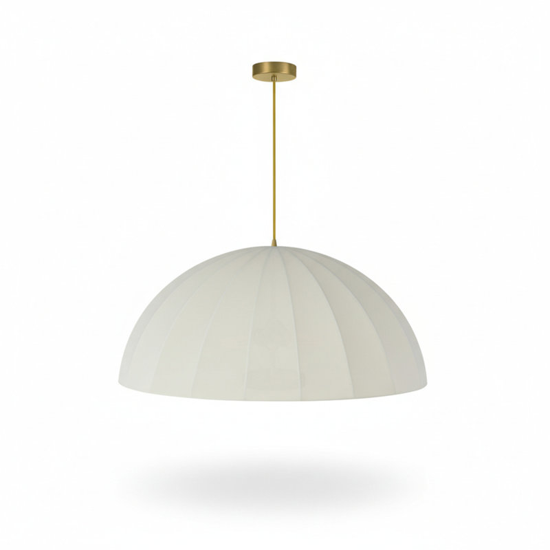 Luminaire suspendu 1 lumière Ronny - laiton vieilli - abat-jour beige, Aged Brass