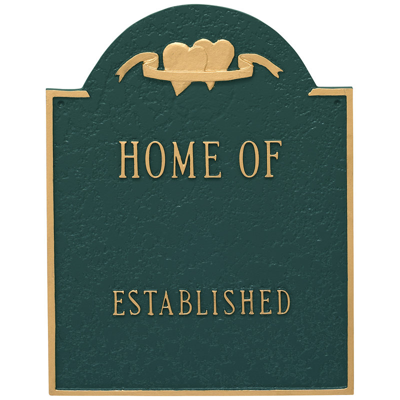 Plaque de signalisation, Oui, Vert forêt / doré
