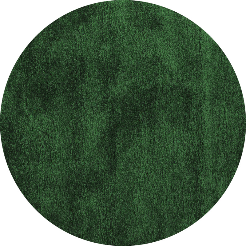 Tapis contemporain vert émeraude 406 lavable à la machine, Rond 7 pi