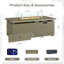 Table de foyer d'extérieur au propane en métal H 51 po x l 21 po avec couvercle, cristaux-632415665