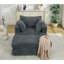Chaise longue surdimensionnée en velours côtelé avec repose-pieds-1630639333