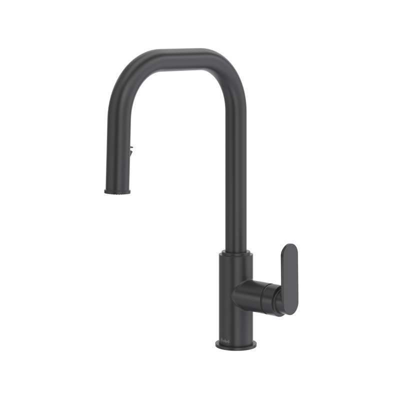 Arca Pull-Down Kitchen Faucet With U-Spout, Black