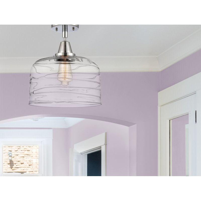 Plafonnier encastré en verre Amede, Tourbillon déco transparent, H 12,5 po x l 12 po x P 12 po, Chrome poli