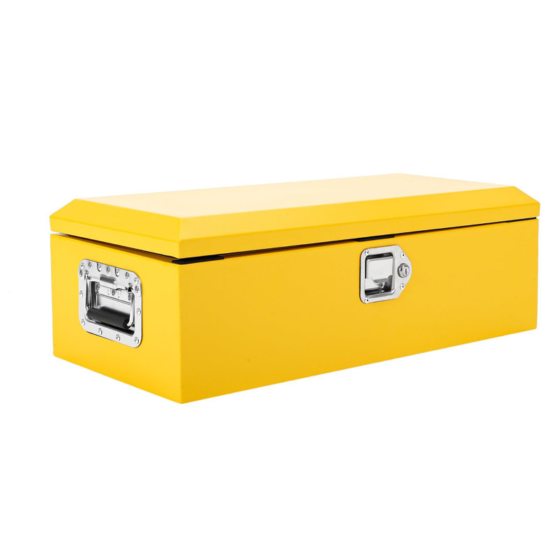 Steel Truck Bed Tool Box, Heavy Duty Waterproof Metal Toolbox Organizer with Lock and Key, Trailer Tool Box  for Truck, Pickup, RV, Trailer