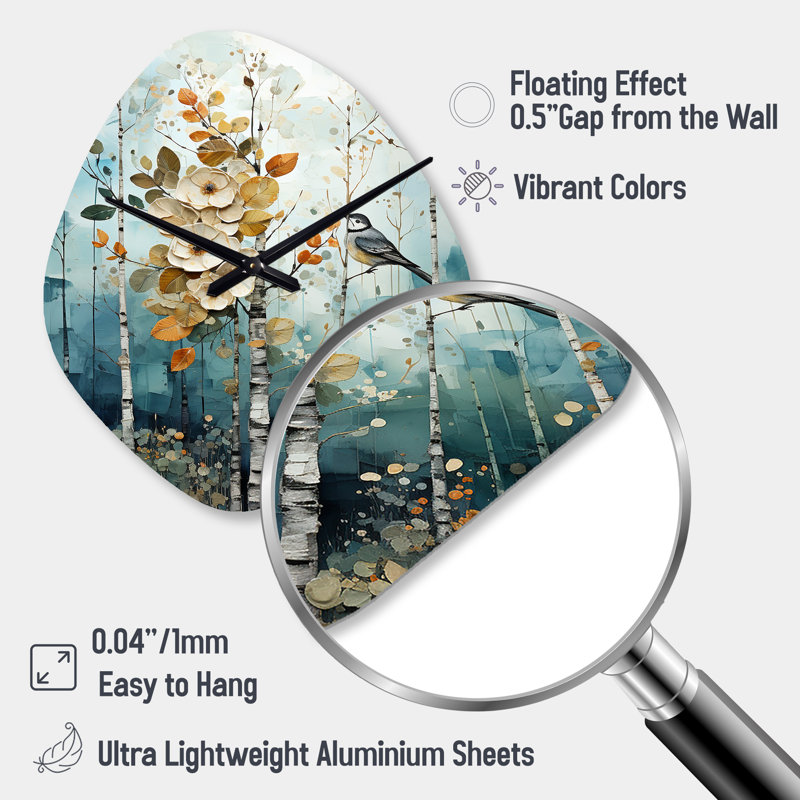 Horloge murale Birch Woods Enchanted Forest II - Birch, Grand