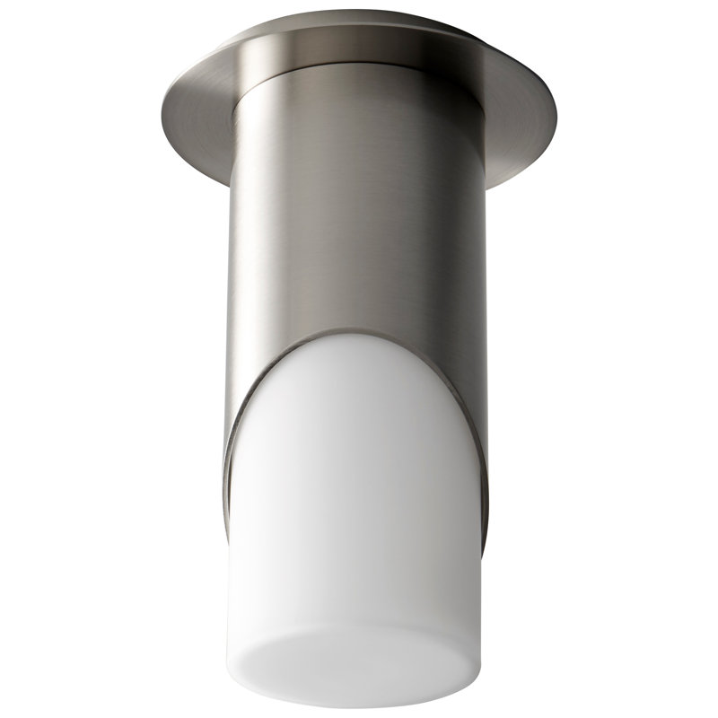 Allemans Glass LED Flush Mount, Satin Nickel