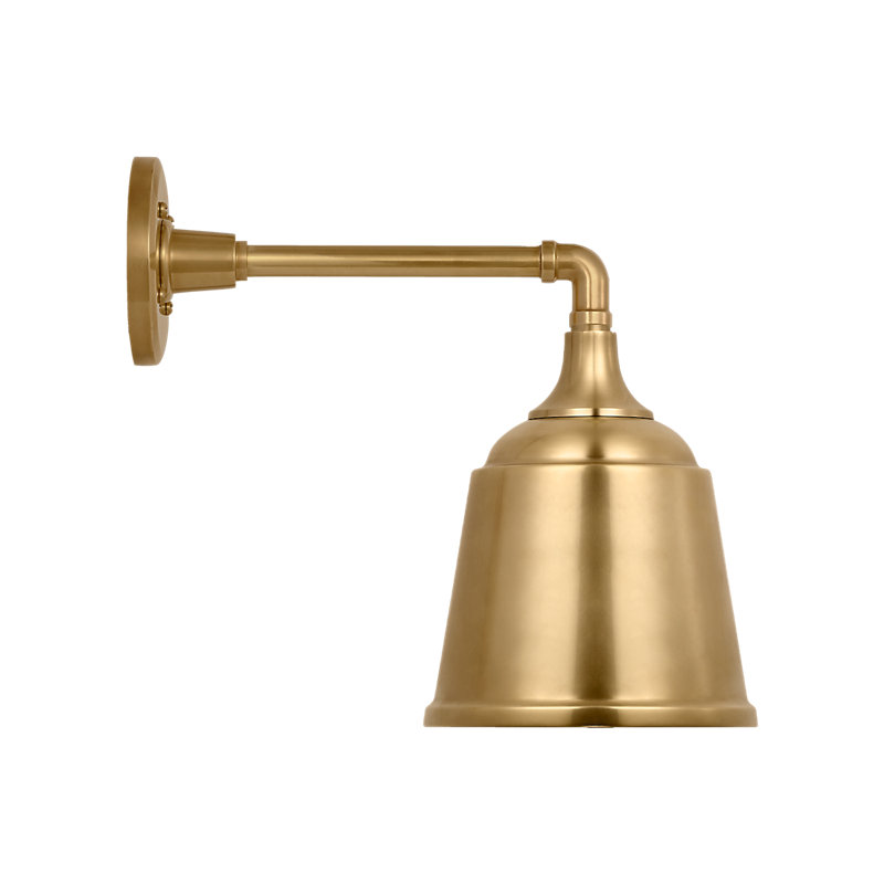 Thomas O'Brien - Light Outdoor Barn Light, Hand-Rubbed Antique Brass, 13.25" H x 8" W x 14.25" D, Hand-Rubbed Antique Brass