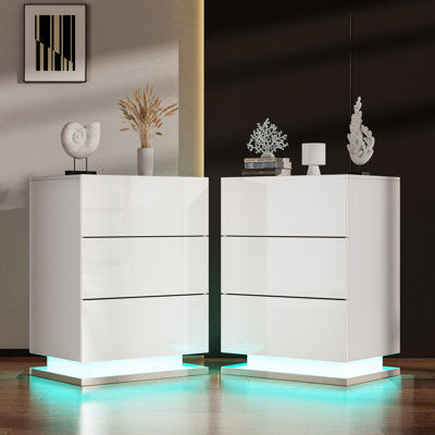 Nightstand with LED Light and 3 Drawers Nights Stand End & Side Table Dresser for Bedroom -  YILQQPER, WM7VSG9TWAbHXLB3P823022025L_00N1AMQ0R13Z