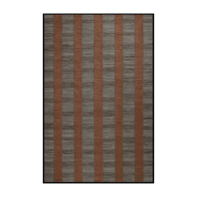 Machine Washable Checkered Brown Area Rug