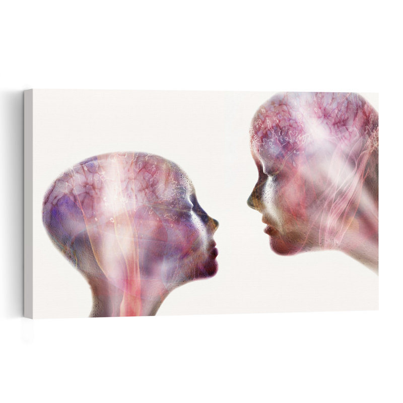 Esprits connectés - Affiche murale abstraite et éthérée contemporaine, 16" H x 24" W