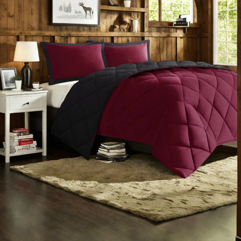 Ensembles de literie réversibles hypoallergéniques, microfibre matelassée à losanges, confort à la maison