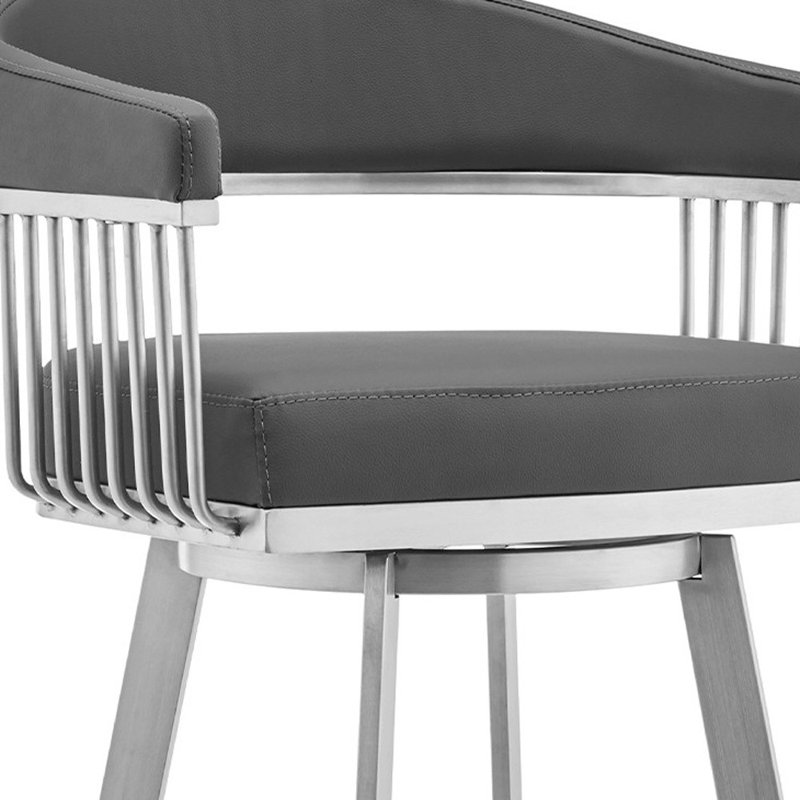 Tabouret de bar pivotant 26 po, Gris, Tabouret de bar (siège d'une hauteur de 25 po)