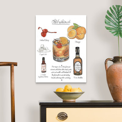 " Classic Cocktail - Old Fashioned " by Naomi McCavitt Painting Print