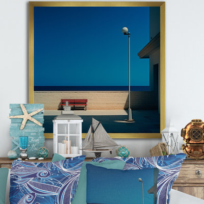 Banc à l'horizon de l'océan I sur toile