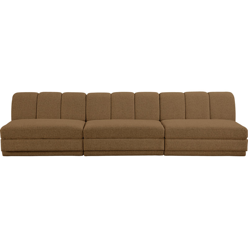 Tissu Chiquita rembourré 3 pièces Canapé modulaire, Brun