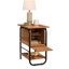 Table d'appoint en cerisier naturel, de style shaker traditionnel avec une touche moderne, compartiment de rangement caché à tablette réglable, convenant à une table basse ou à finition brune, pour une plus grande harmonie entre les décors, poudre