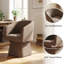 Fauteuil d'appoint pivotant, tissu chenille doux, assise à coussin profond-1604912154
