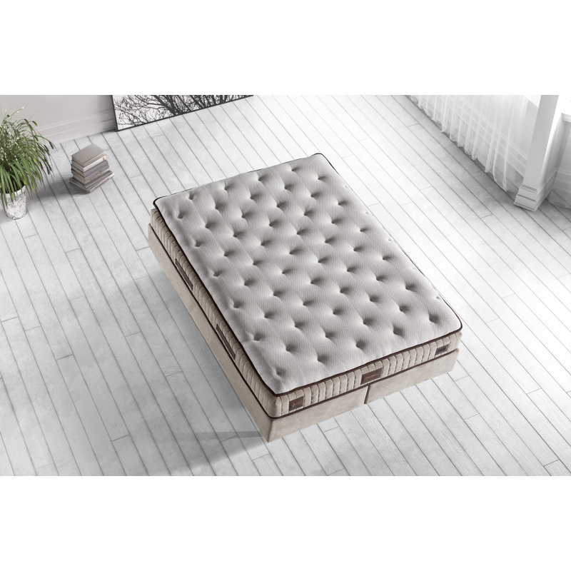 Luxury Hotel-Style Mattress, 55.1 x 78.7 x 11.8 inches | Soft Single-Sided Padded, Special Knitted Fabric Cover | Elegant White & Brown Design | Perfect for Restful Sleep & Comfort in Any Bedroom