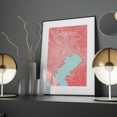 Tokyo City Map In Maritime - No Frame Print
