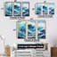 «Blue Wave Ocean Storm», ensemble d'art sur toile-107767267-107767272