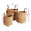 Bayla Handmade Seagrass Basket With Handles - Set of 3