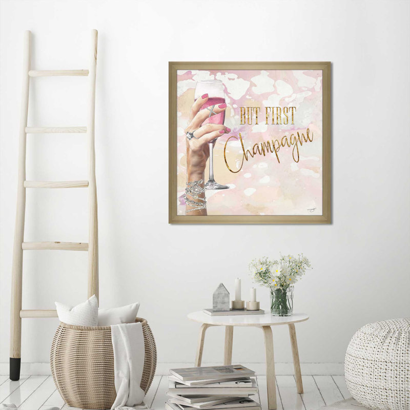But But, Champagne (Square) par By Jodi - impression, Encadrement champagne, H 31,5 po x l 31,5 po x P 1 po